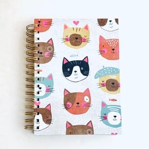 Sweet Artsy Cat Spiral Writing Journal